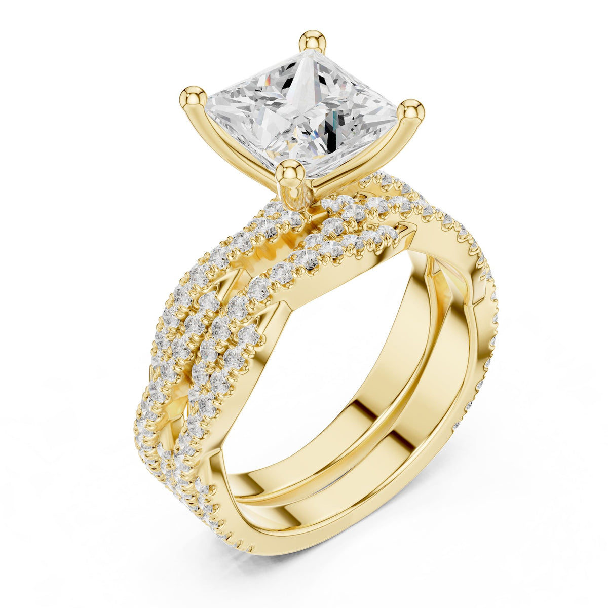 Princess Twist Lab Grown Diamond Engagement Ring