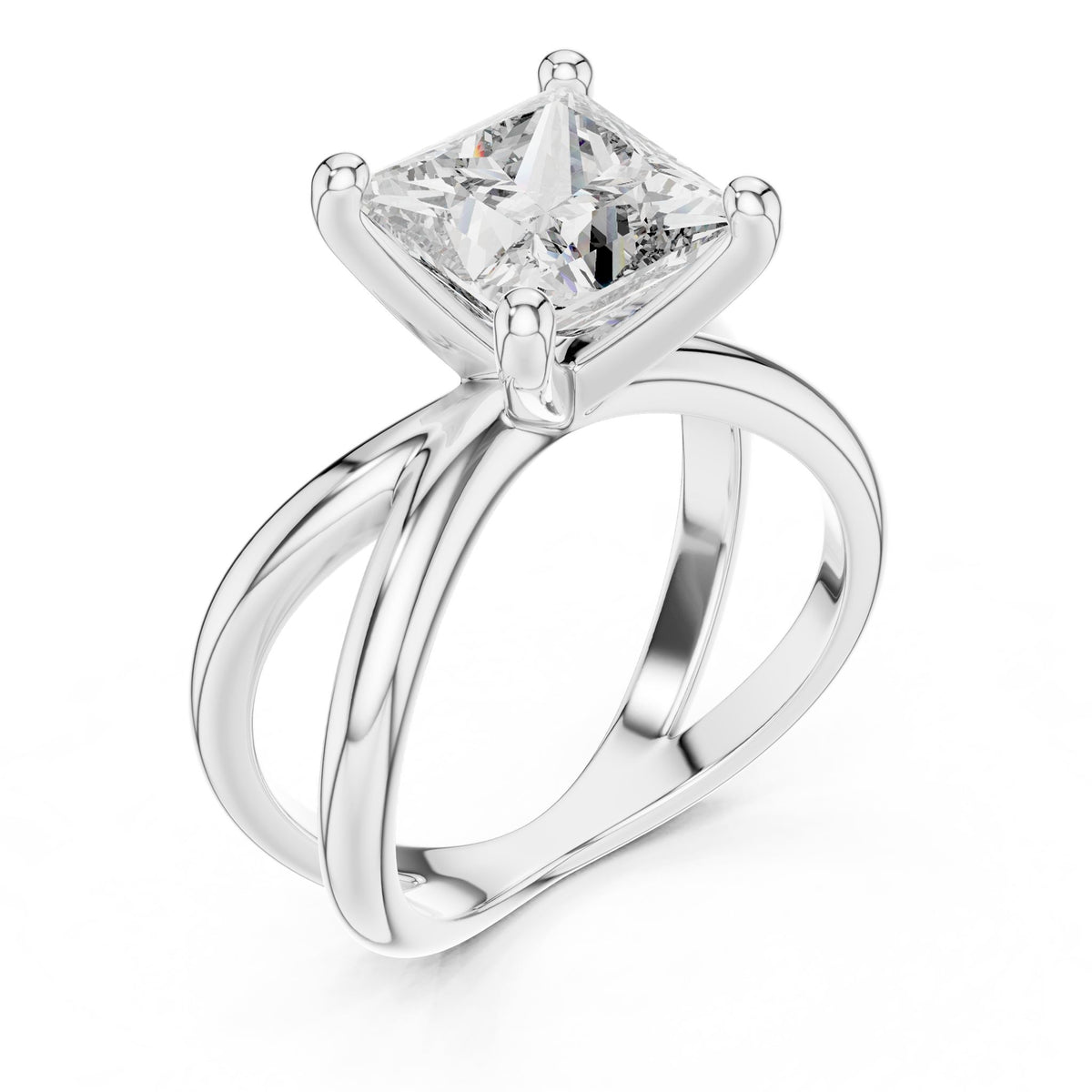 Princess Twist Lab Grown Diamond Engagement Ring