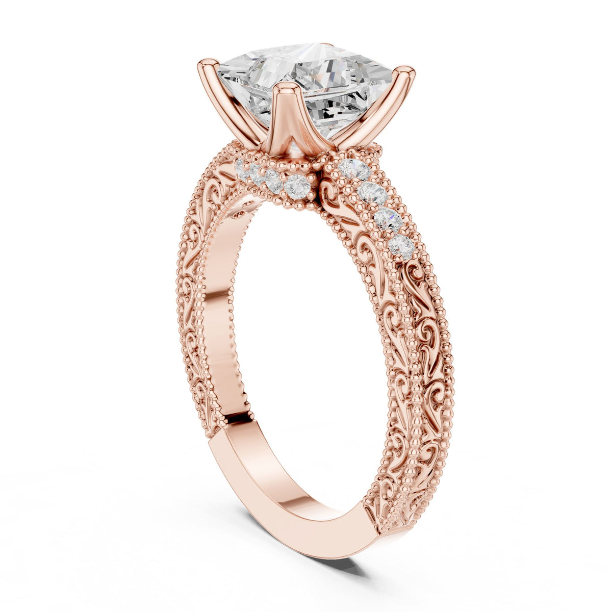 Princess Vintage Lab Grown Diamond Engagement Ring