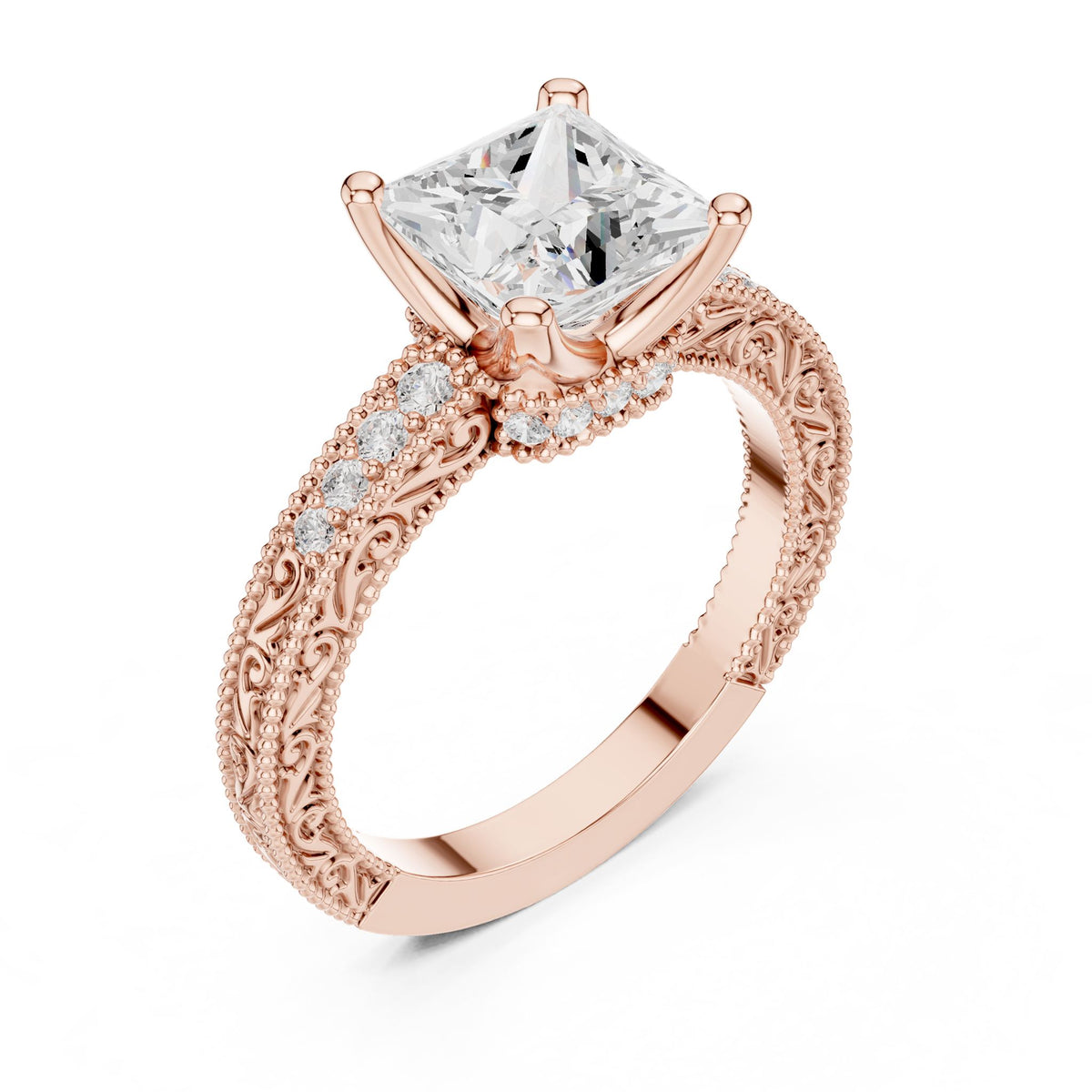 Princess Vintage Lab Grown Diamond Engagement Ring
