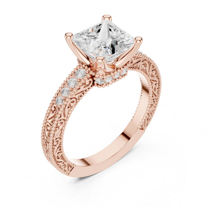 Princess Vintage Lab Grown Diamond Engagement Ring