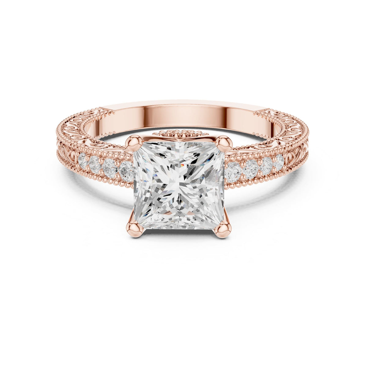 Princess Vintage Lab Grown Diamond Engagement Ring
