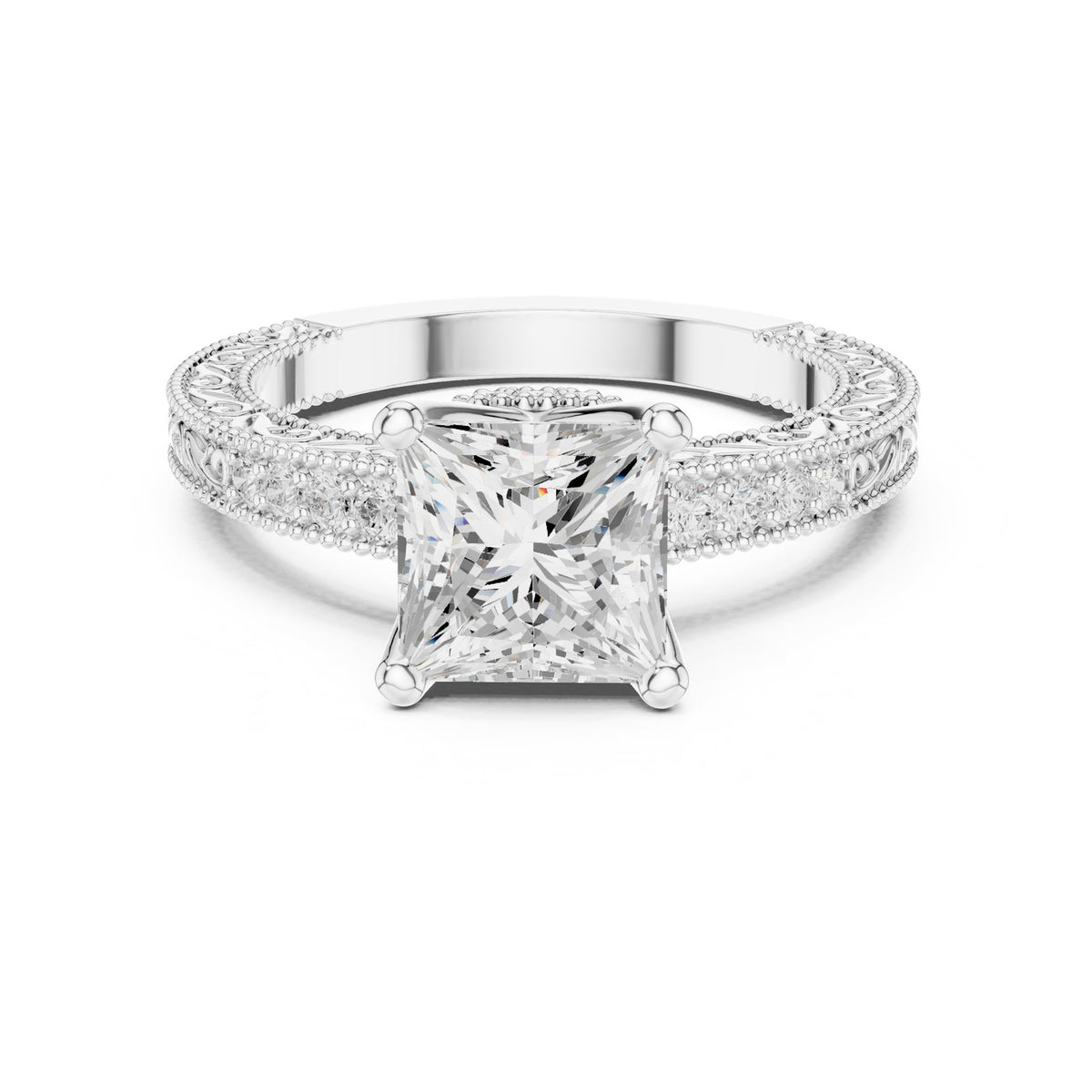 Princess Vintage Lab Grown Diamond Engagement Ring