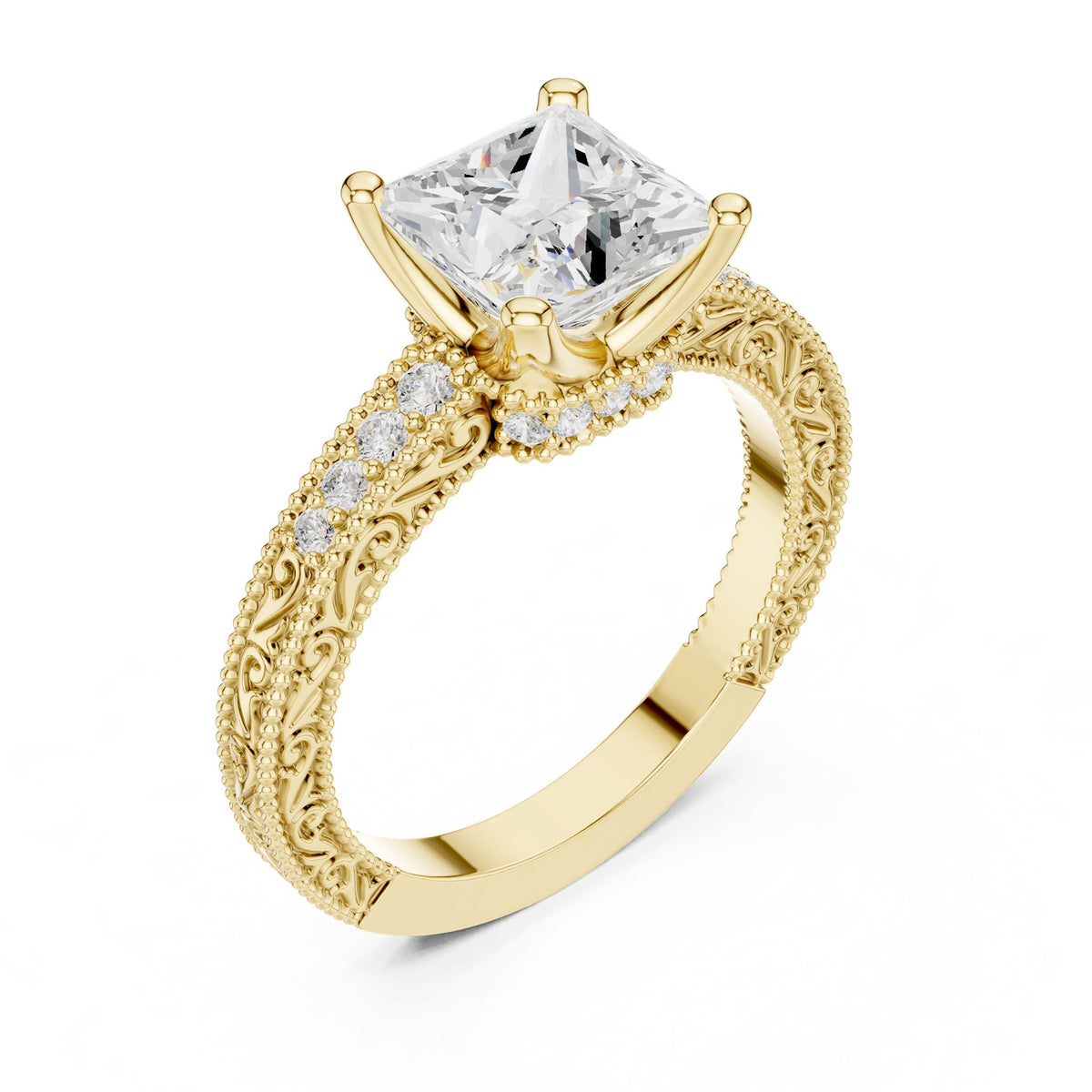 Princess Vintage Lab Grown Diamond Engagement Ring