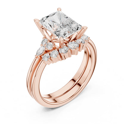 Radiant Accented Lab Grown Diamond Engagement Ring