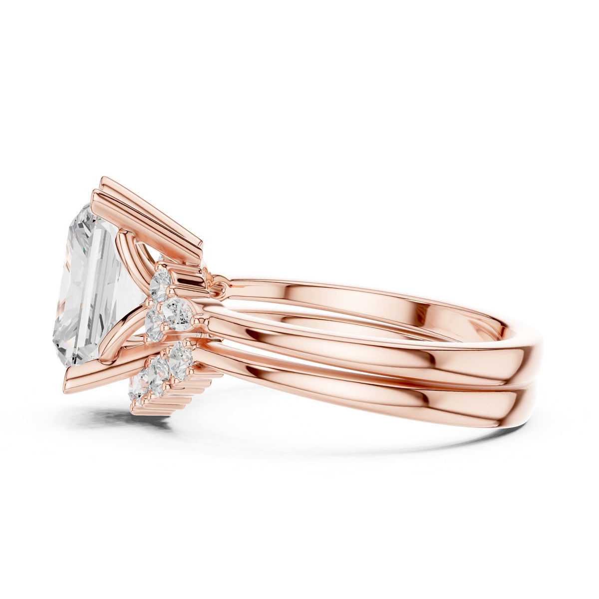 Radiant Accented Lab Grown Diamond Engagement Ring
