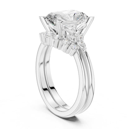 Radiant Accented Lab Grown Diamond Engagement Ring
