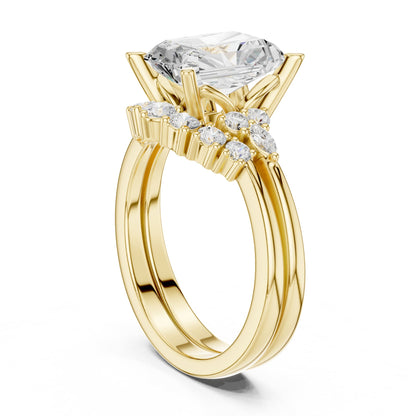 Radiant Accented Lab Grown Diamond Engagement Ring