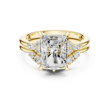 Radiant Accented Lab Grown Diamond Engagement Ring