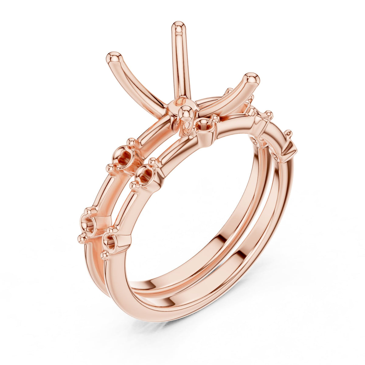 Radiant Accented Lab Grown Diamond Engagement Ring