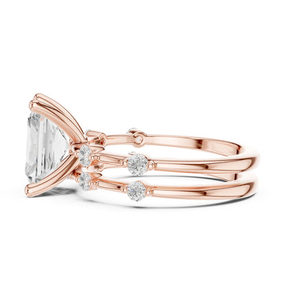 Radiant Accented Lab Grown Diamond Engagement Ring
