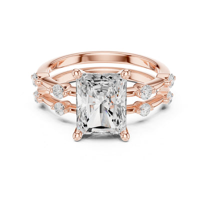 Radiant Accented Lab Grown Diamond Engagement Ring