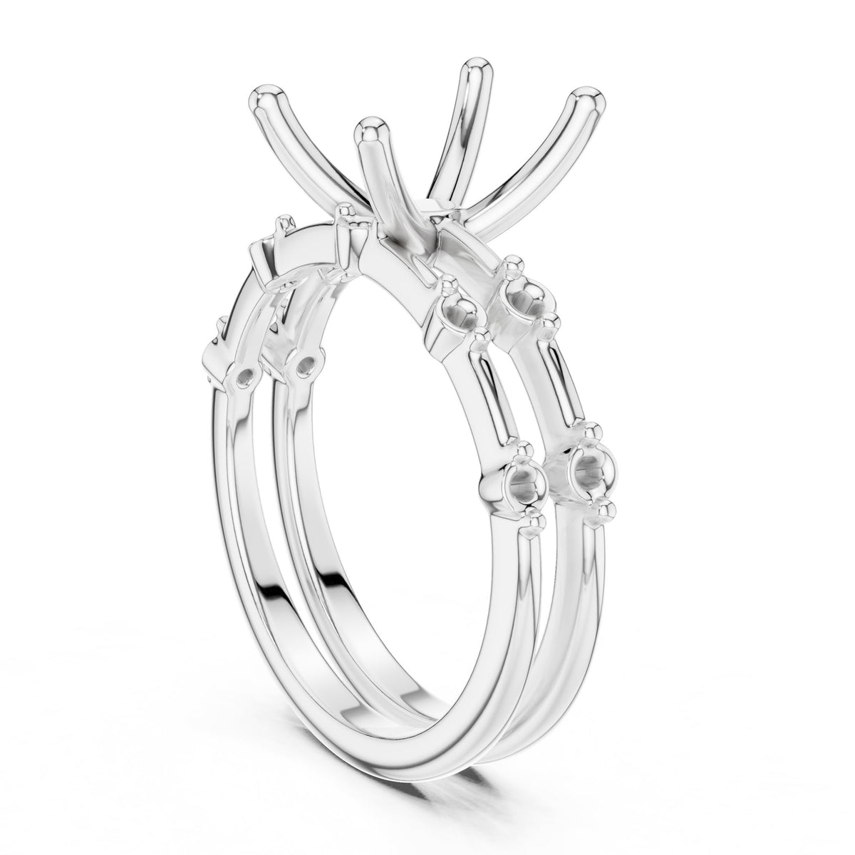 Radiant Accented Lab Grown Diamond Engagement Ring