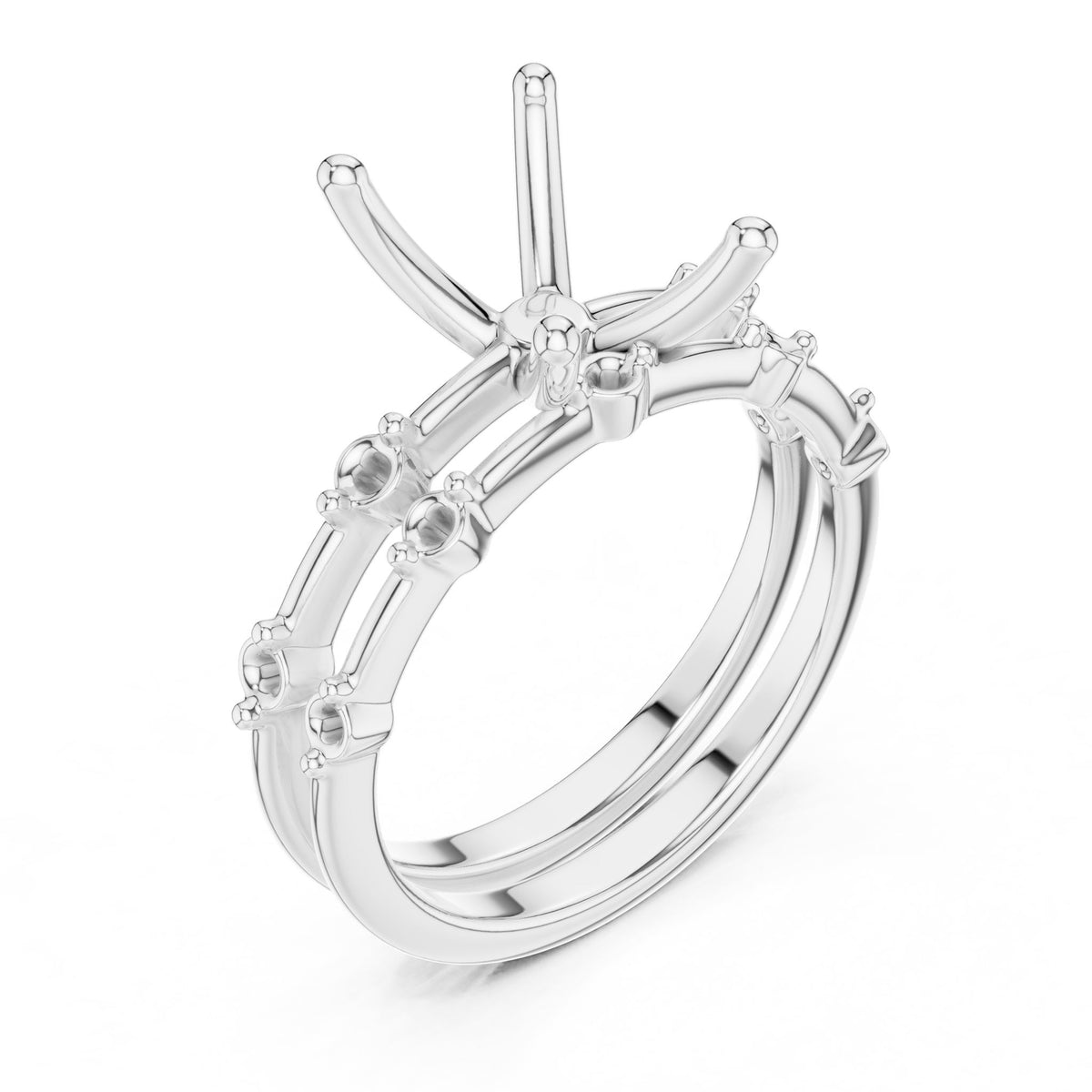 Radiant Accented Lab Grown Diamond Engagement Ring
