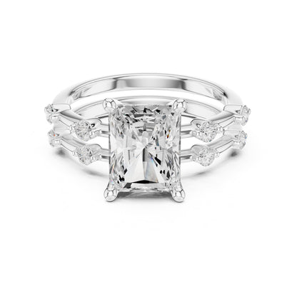 Radiant Accented Lab Grown Diamond Engagement Ring