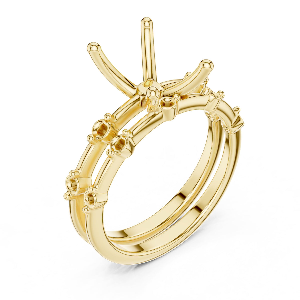 Radiant Accented Lab Grown Diamond Engagement Ring