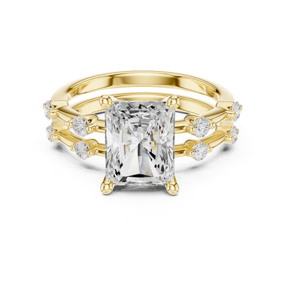 Radiant Accented Lab Grown Diamond Engagement Ring