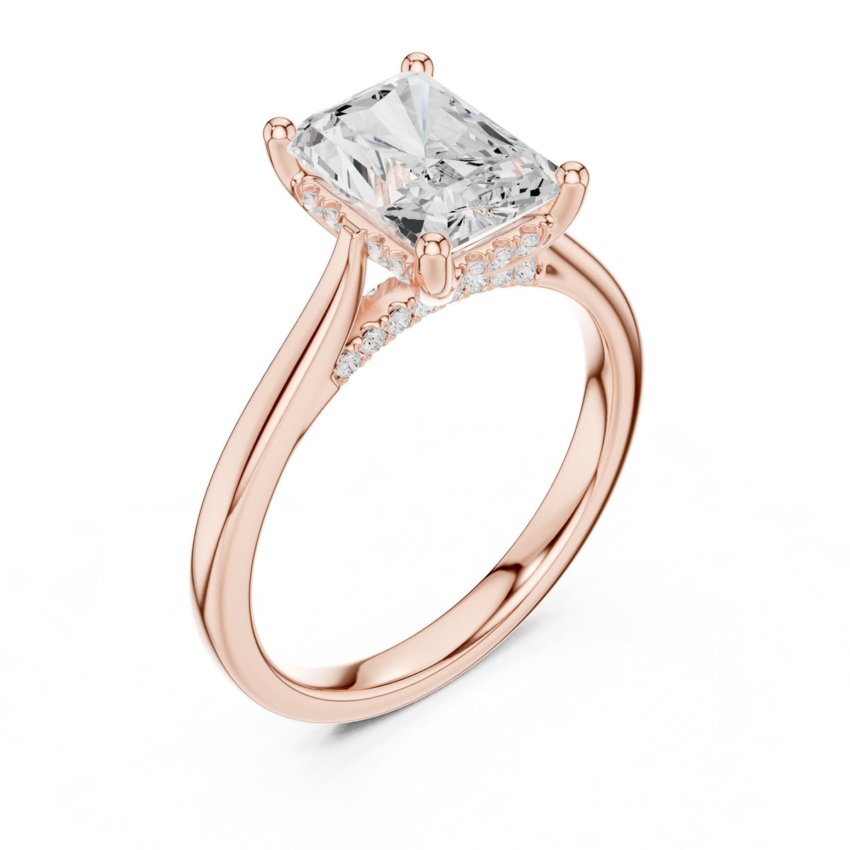 Radiant Accented Lab Grown Diamond Engagement Ring