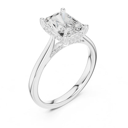Radiant Accented Lab Grown Diamond Engagement Ring