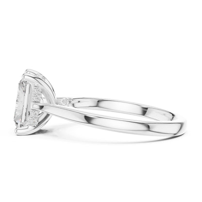 Radiant Accented Lab Grown Diamond Engagement Ring