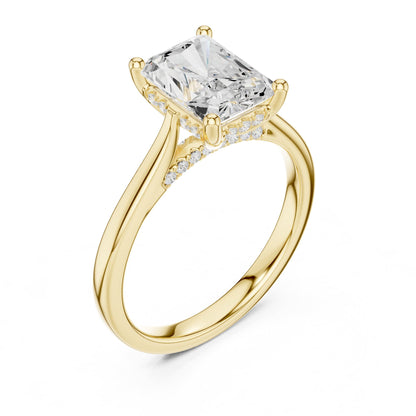 Radiant Accented Lab Grown Diamond Engagement Ring