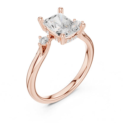 Radiant Accented Lab Grown Diamond Engagement Ring