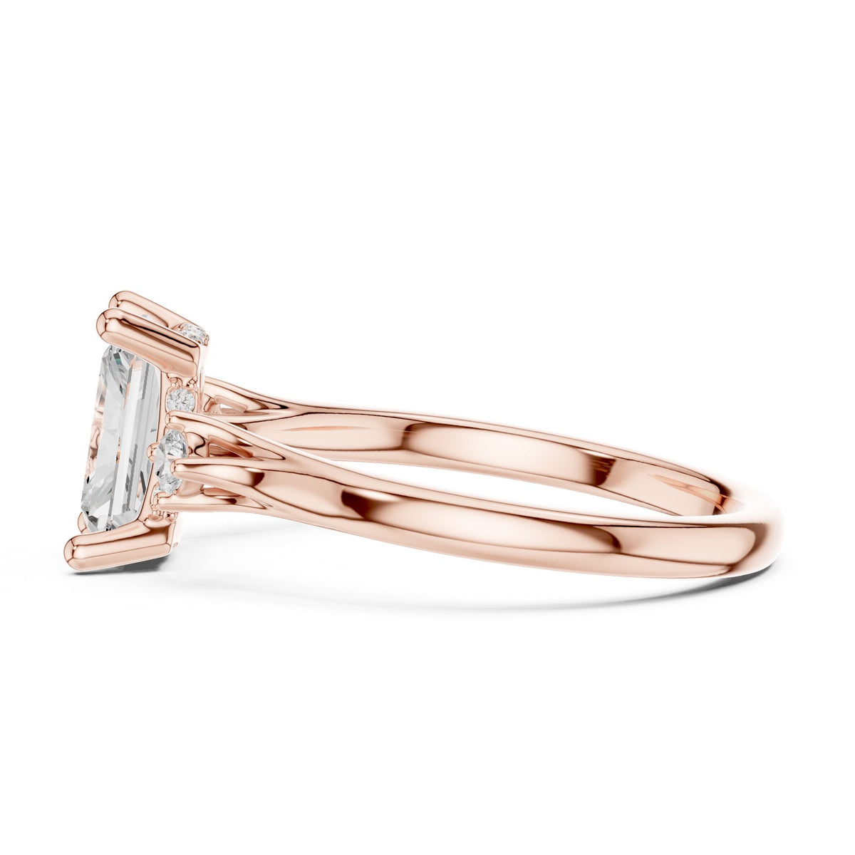 Radiant Accented Lab Grown Diamond Engagement Ring
