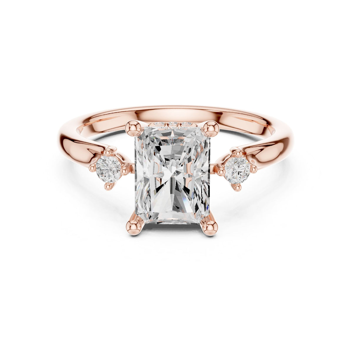 Radiant Accented Lab Grown Diamond Engagement Ring