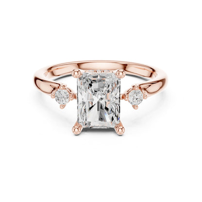 Radiant Accented Lab Grown Diamond Engagement Ring