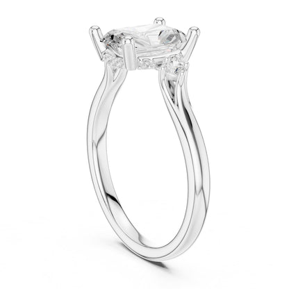 Radiant Accented Lab Grown Diamond Engagement Ring