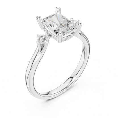 Radiant Accented Lab Grown Diamond Engagement Ring