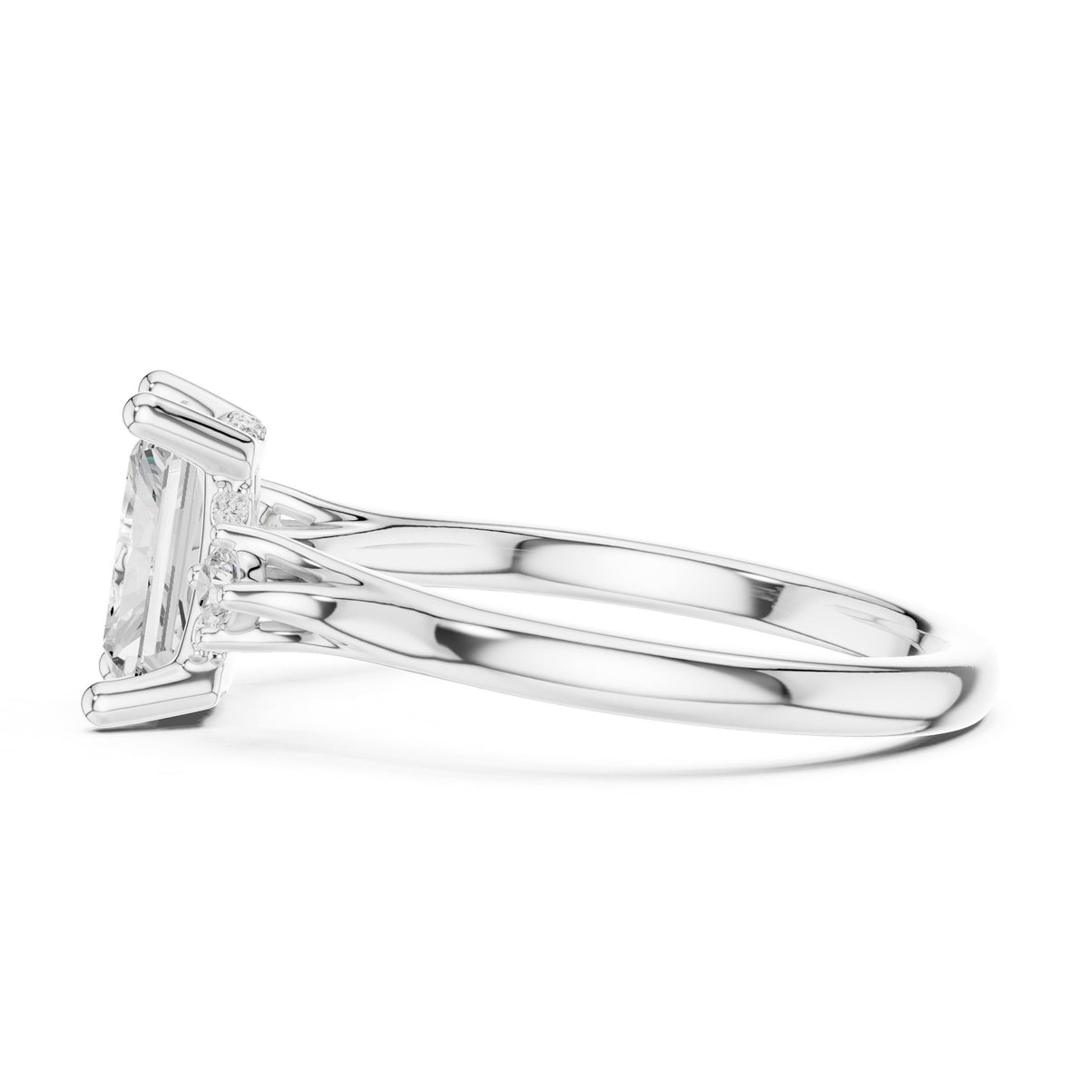 Radiant Accented Lab Grown Diamond Engagement Ring