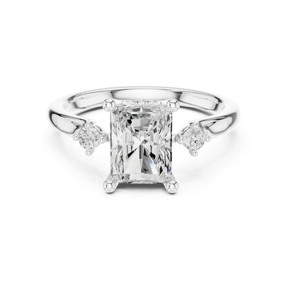 Radiant Accented Lab Grown Diamond Engagement Ring