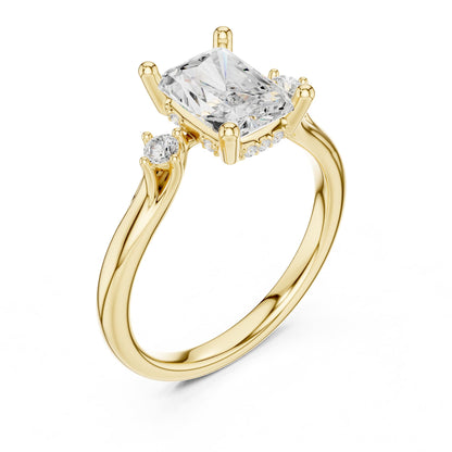 Radiant Accented Lab Grown Diamond Engagement Ring