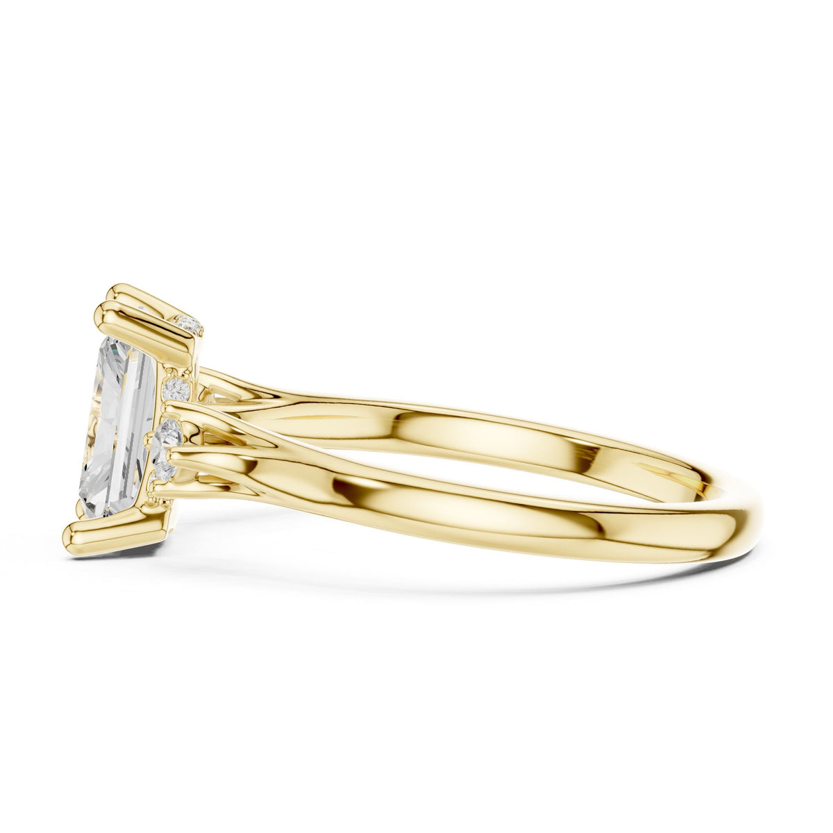 Radiant Accented Lab Grown Diamond Engagement Ring