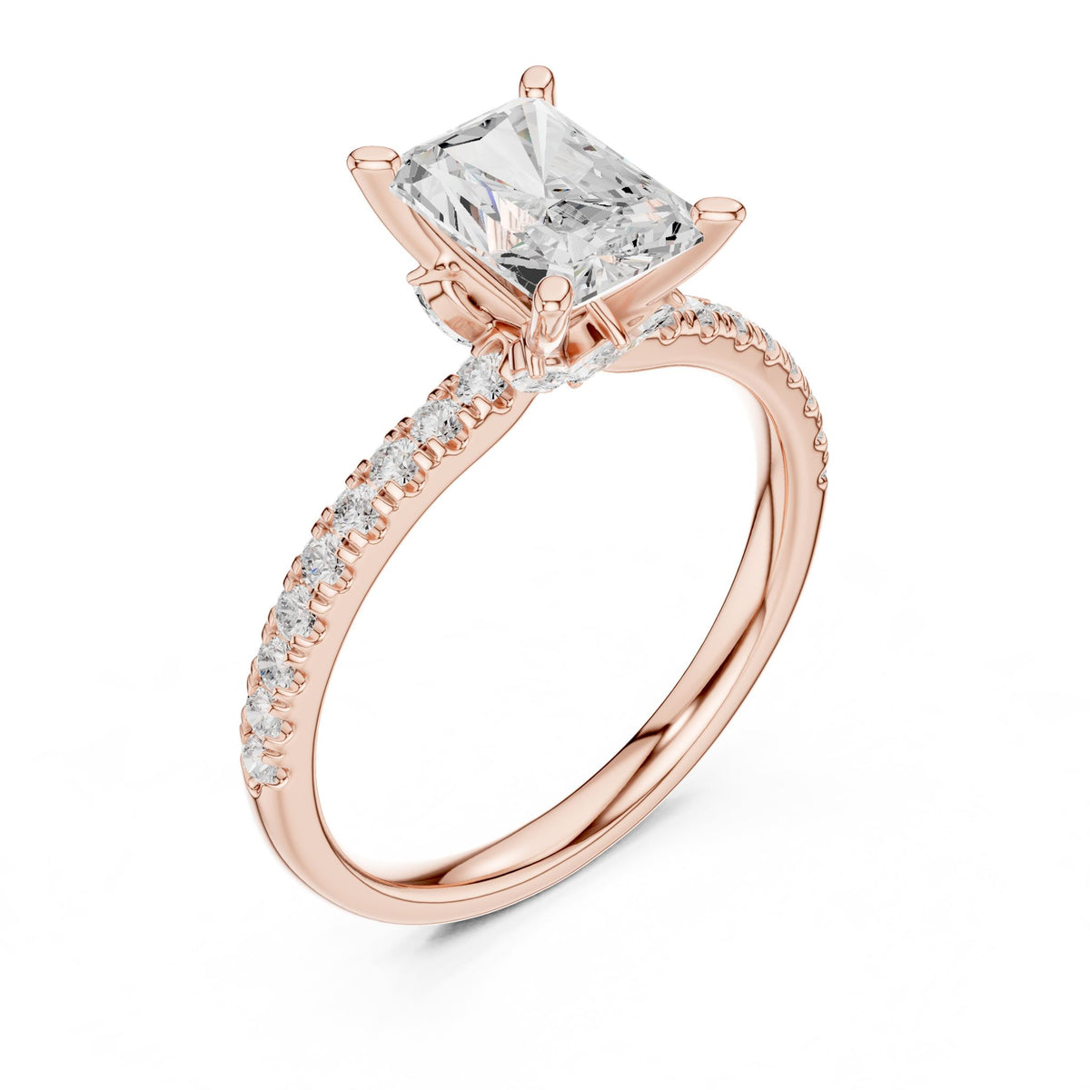 Radiant Accented Lab Grown Diamond Engagement Ring