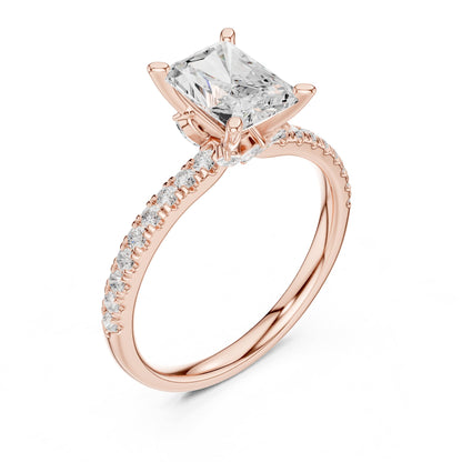 Radiant Accented Lab Grown Diamond Engagement Ring