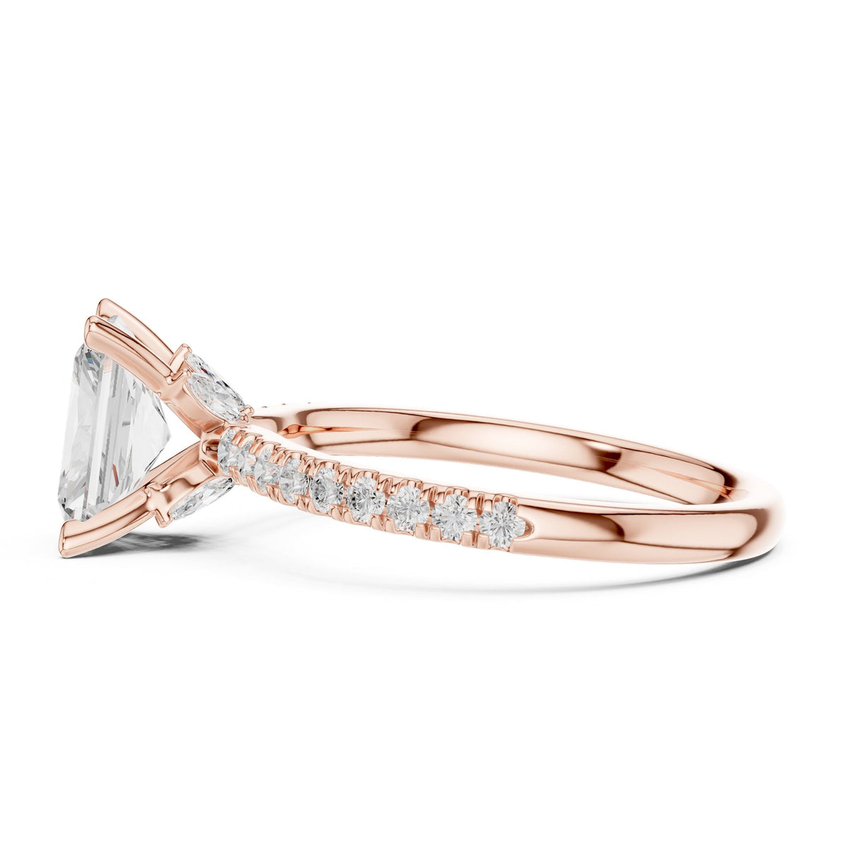 Radiant Accented Lab Grown Diamond Engagement Ring