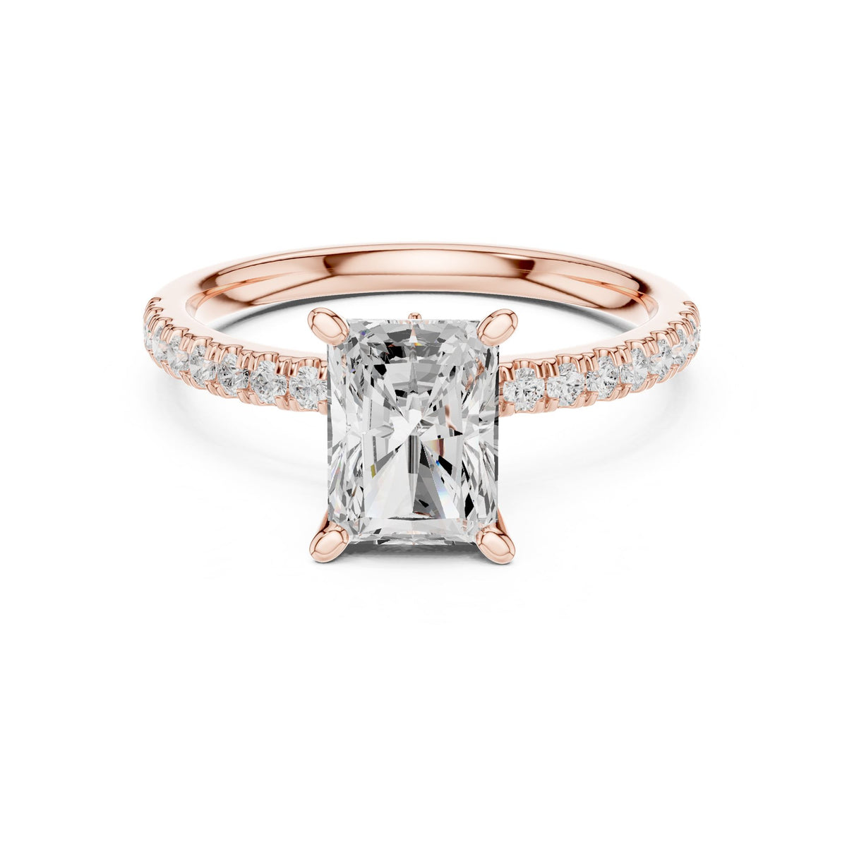 Radiant Accented Lab Grown Diamond Engagement Ring