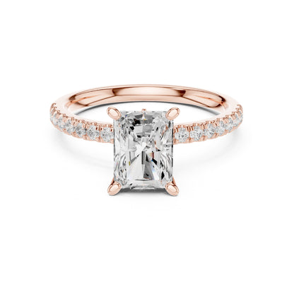 Radiant Accented Lab Grown Diamond Engagement Ring