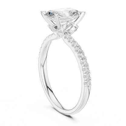 Radiant Accented Lab Grown Diamond Engagement Ring