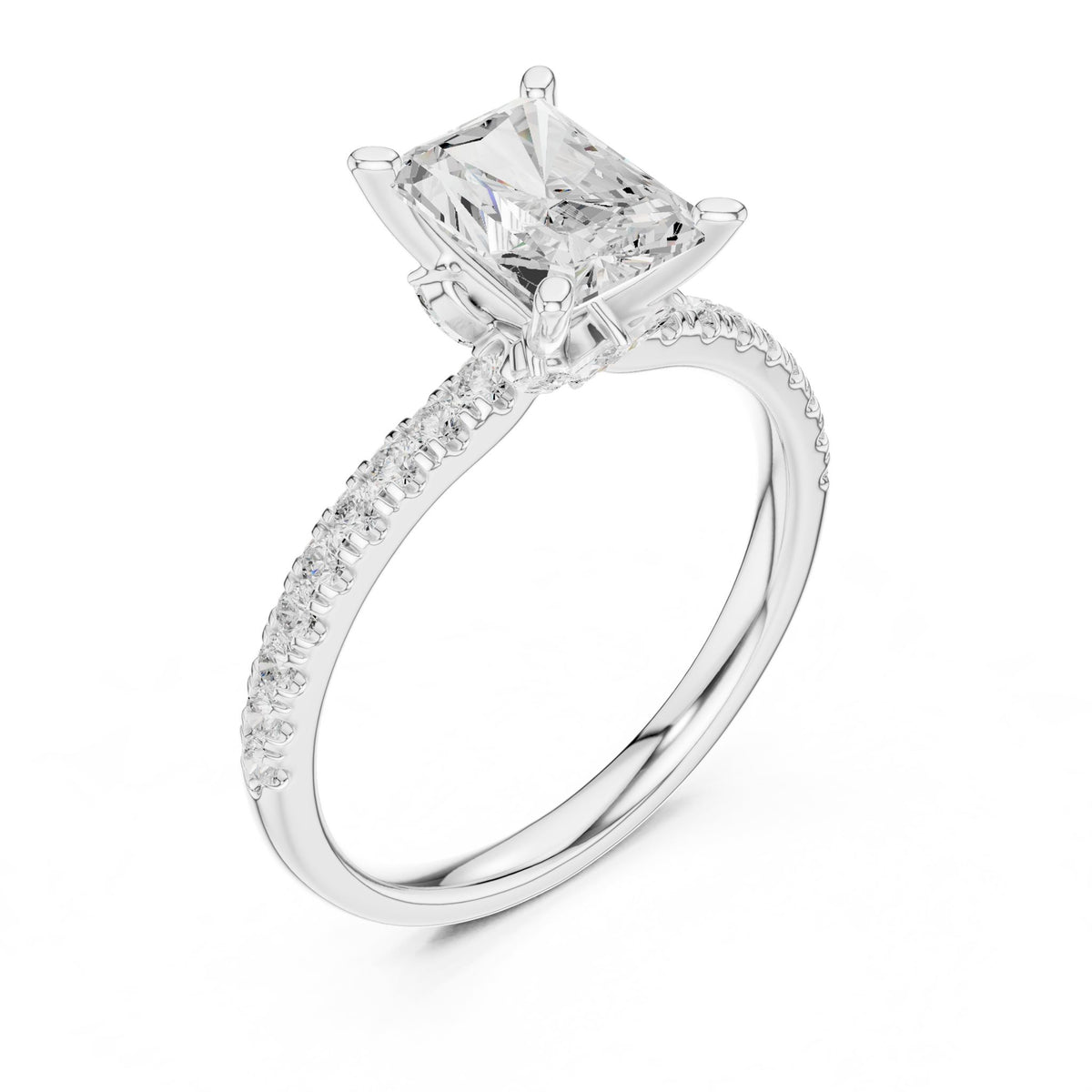 Radiant Accented Lab Grown Diamond Engagement Ring