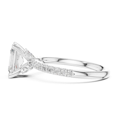 Radiant Accented Lab Grown Diamond Engagement Ring