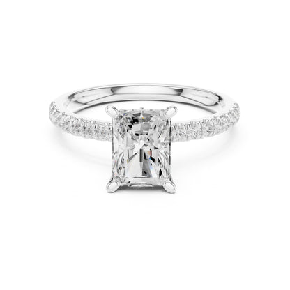 Radiant Accented Lab Grown Diamond Engagement Ring