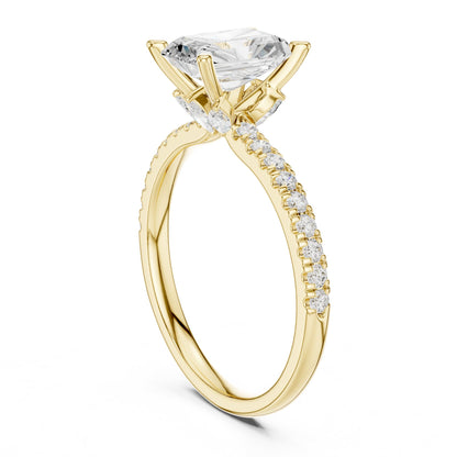 Radiant Accented Lab Grown Diamond Engagement Ring