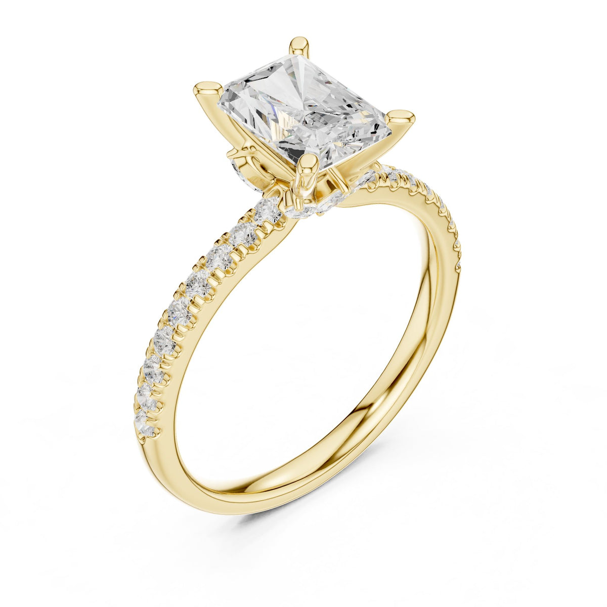 Radiant Accented Lab Grown Diamond Engagement Ring