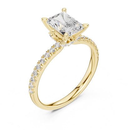 Radiant Accented Lab Grown Diamond Engagement Ring