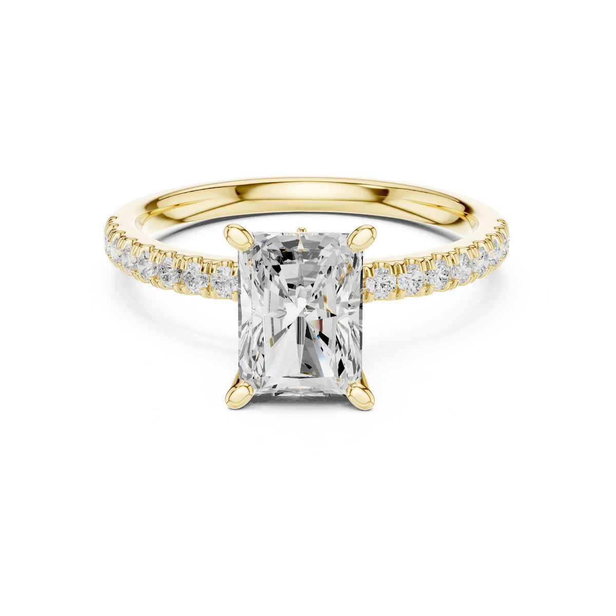 Radiant Accented Lab Grown Diamond Engagement Ring