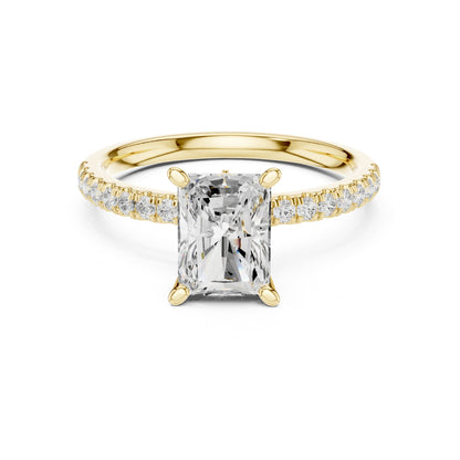Radiant Accented Lab Grown Diamond Engagement Ring