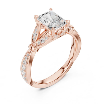 Radiant Accented Lab Grown Diamond Engagement Ring